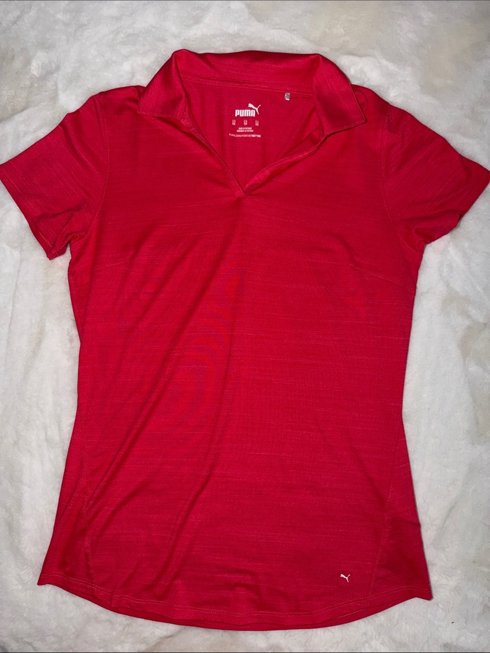 NWT Puma Women's Red Short Sleeve Golf Polo